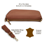 HCC X DUYP - Medium pochette - Camel Brown Grained Leather