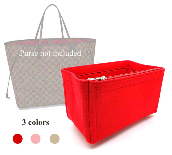 Suedette Regular Style Leather Handbag Organizer for Louis Vuitton Neverfull  PM / MM / GM in Red Color