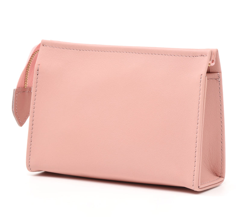 Leather Toiletry Pouch 15  - Light Pink