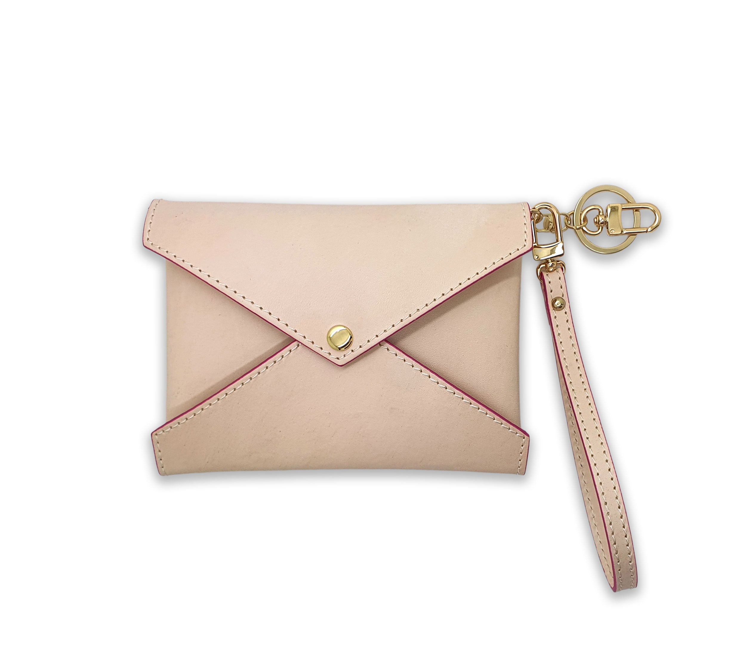 ÉDITION LIMITÉE - POCHETTE ENVELOPPE DE TAILLE MOYENNE VACHETTA NATUREL - VITRAGE ROSE CHAUD