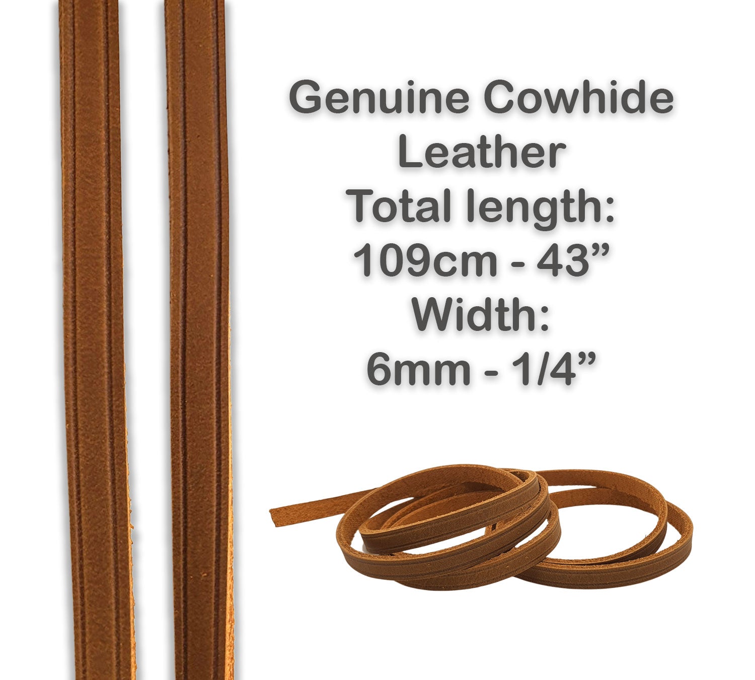 Tanned Cowskin Leather Drawstring Cord 6mm (for Noé, Montsouris...)