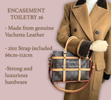 Black cowhide Leather - Encasement for Toiletry 26