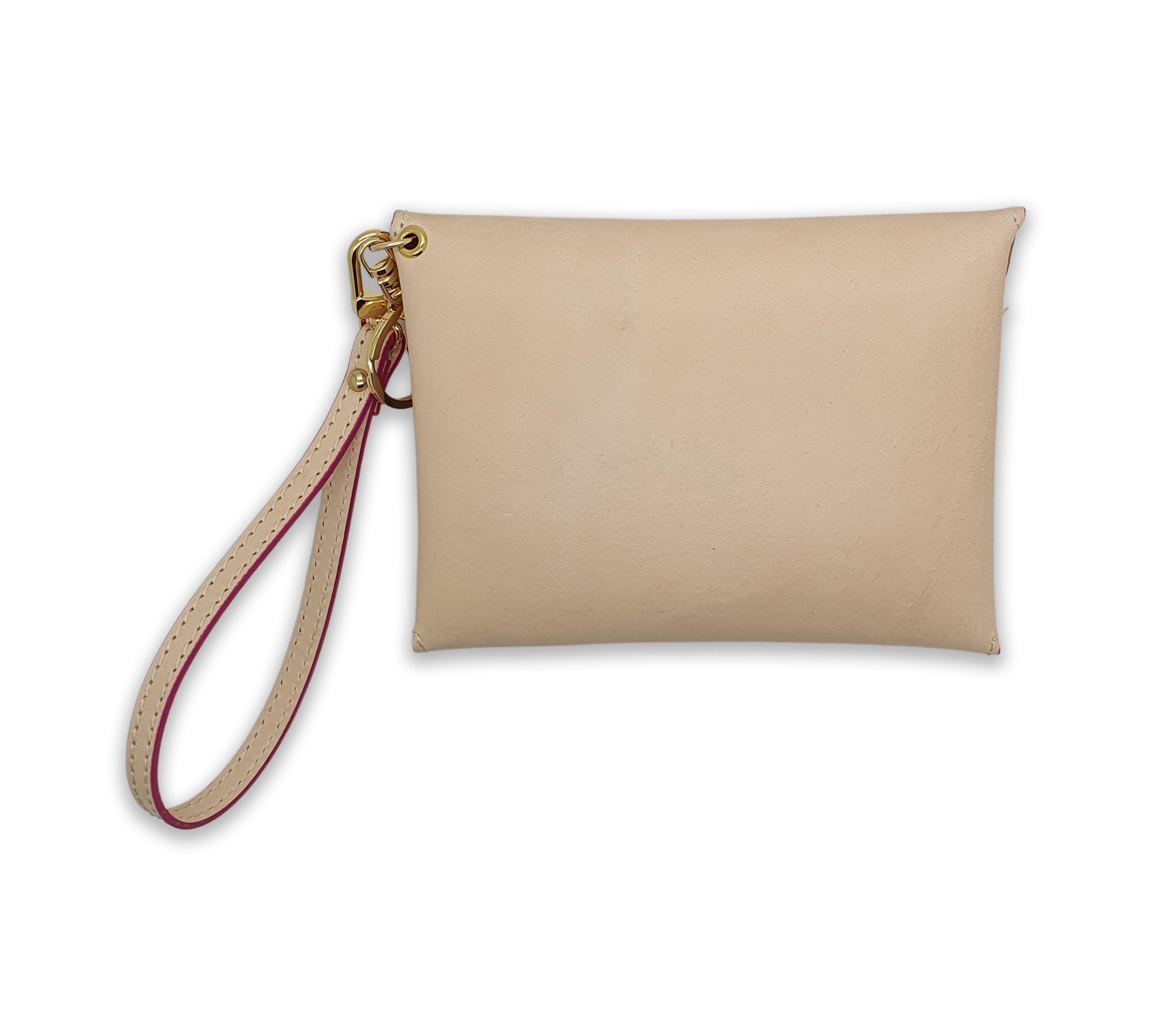 ÉDITION LIMITÉE - POCHETTE ENVELOPPE DE TAILLE MOYENNE VACHETTA NATUREL - VITRAGE ROSE CHAUD