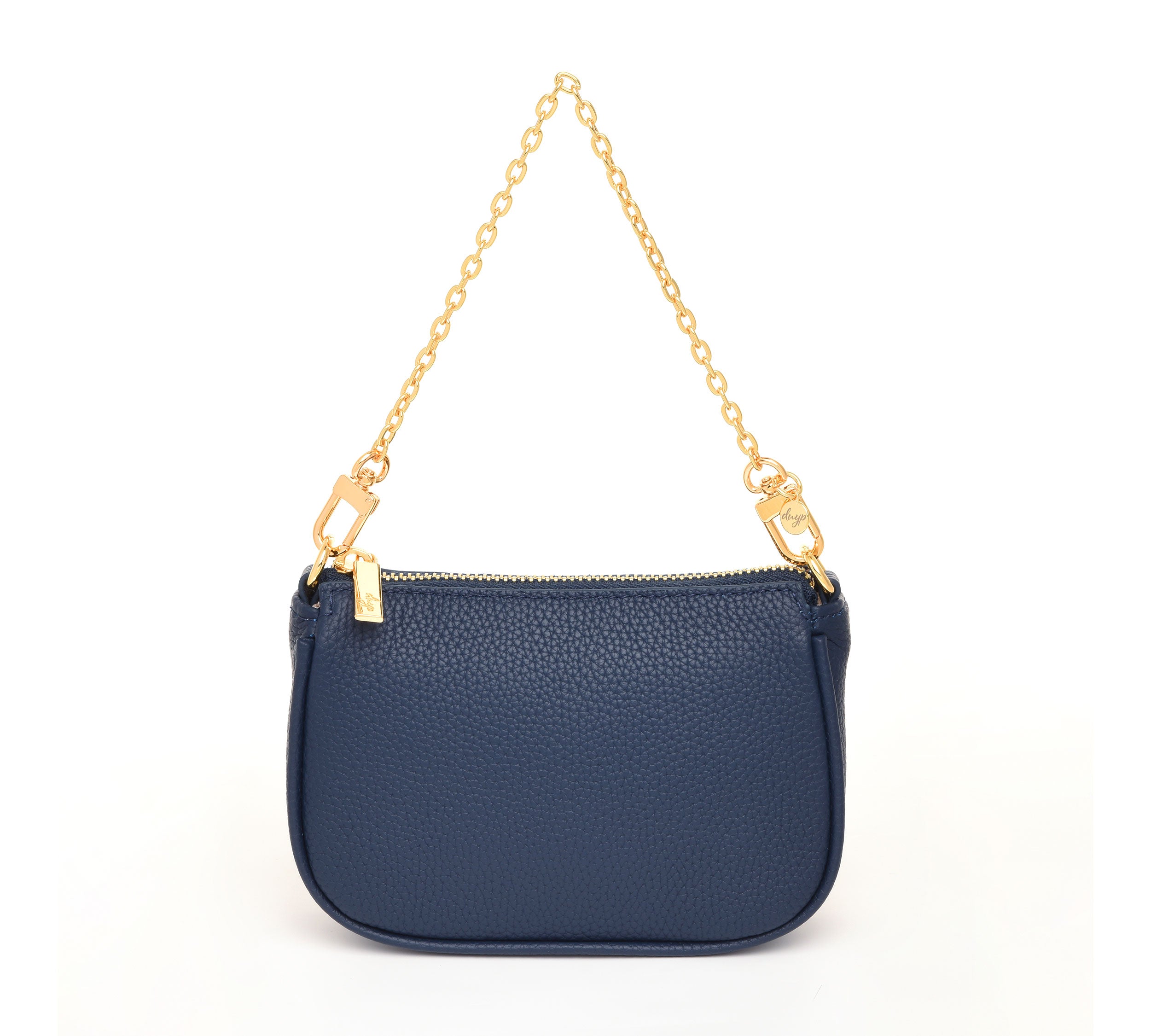 HCC X DUYP - Mini pochette - Cuir grainé bleu marine