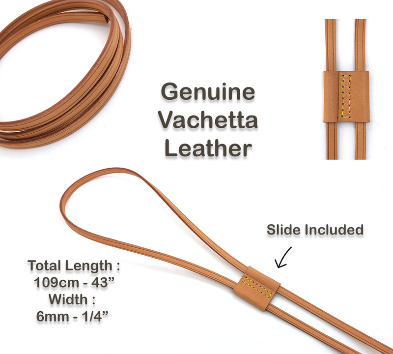 1/7 TAN DrawString Leather PULL String Replacement Vachetta Strap  Montsouri NOE